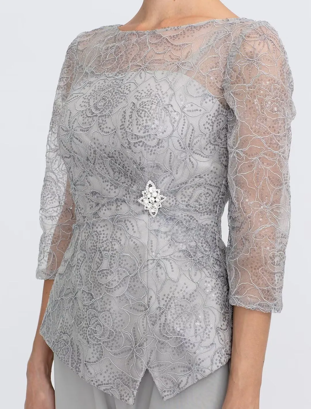 2 Pieces Mother of The Bride Dress Pant Suits for Wedding Guest Groom Lace Evening Dress Formal