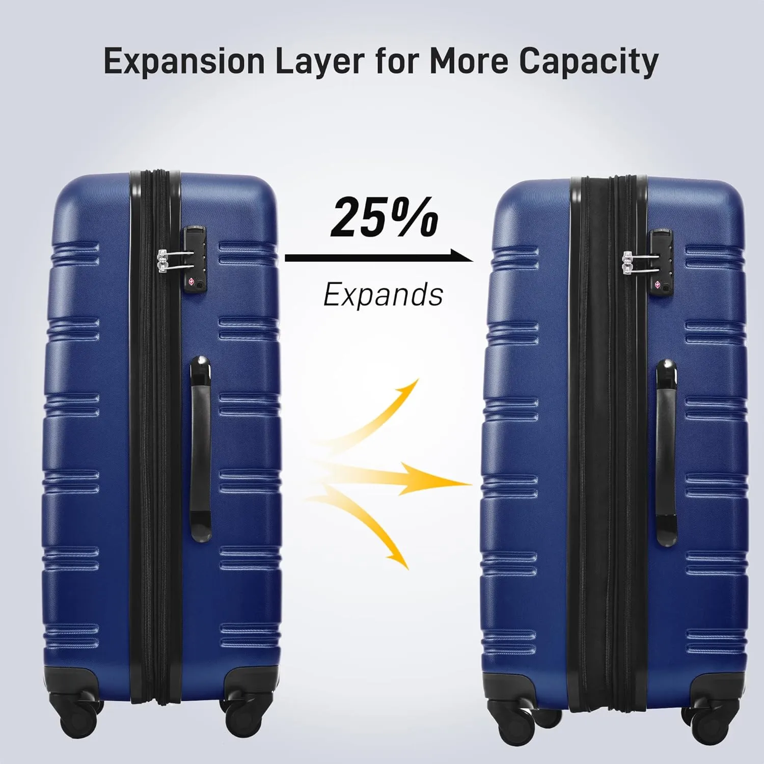 3-Piece Hardshell Suitcase Set with TSA Lock,Spinner Luggage, Light weight 360 Wheels for Travel and Vacation Essentials 20" 24" 28" (Blue)