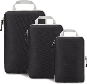 3 Set Suitcase Organizer Packing Cubes Luggage Packing Organizers Clothes Underwear Cube Pouch Pack for Travel Accessories Lightweight Travel Organizer(Color:Black)
