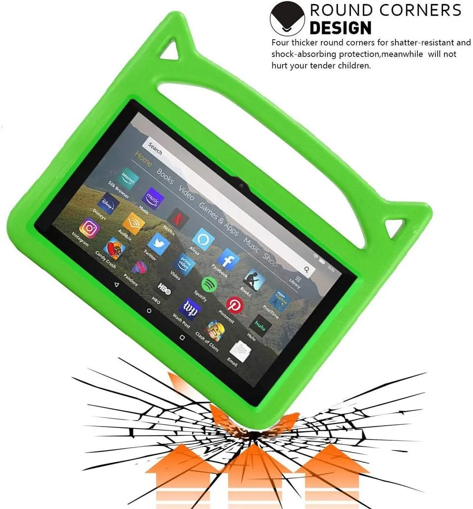 All-New 8 inch Tablet Case (12th/10th Generation, 2024/2022/2020 Release),Light Weight/Shock-Absorption/Anti Slip/High Impact/Handle Friendly Kids Case for All-New 8 inch Tablet (Green)