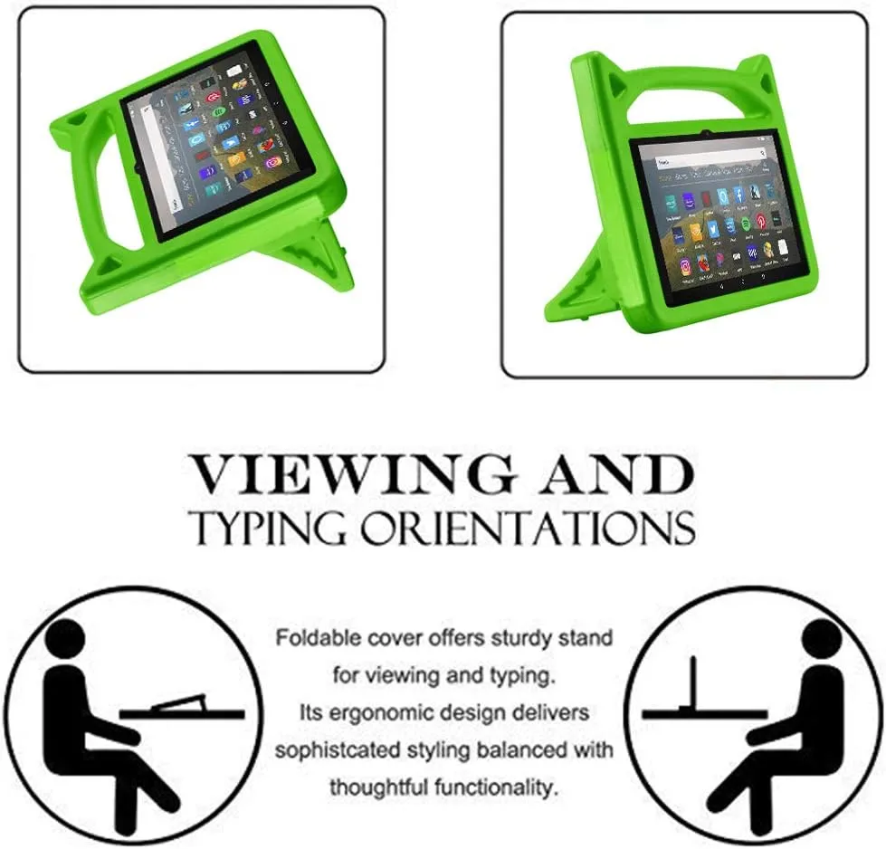 All-New 8 inch Tablet Case (12th/10th Generation, 2024/2022/2020 Release),Light Weight/Shock-Absorption/Anti Slip/High Impact/Handle Friendly Kids Case for All-New 8 inch Tablet (Green)