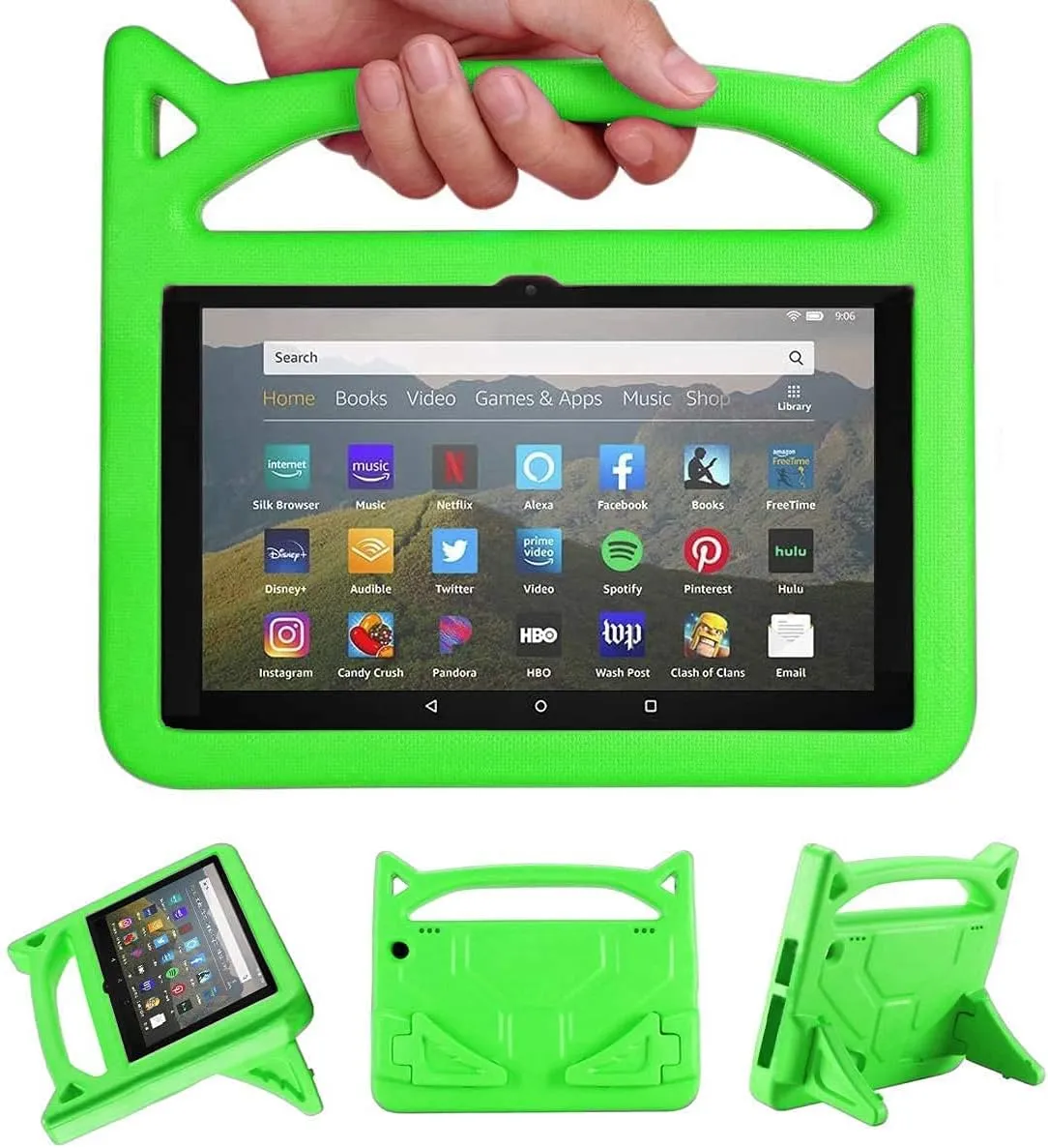 All-New 8 inch Tablet Case (12th/10th Generation, 2024/2022/2020 Release),Light Weight/Shock-Absorption/Anti Slip/High Impact/Handle Friendly Kids Case for All-New 8 inch Tablet (Green)