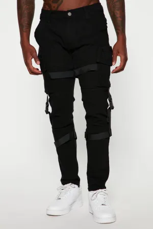 Always Ready For It Slim Cargo Jeans - Black