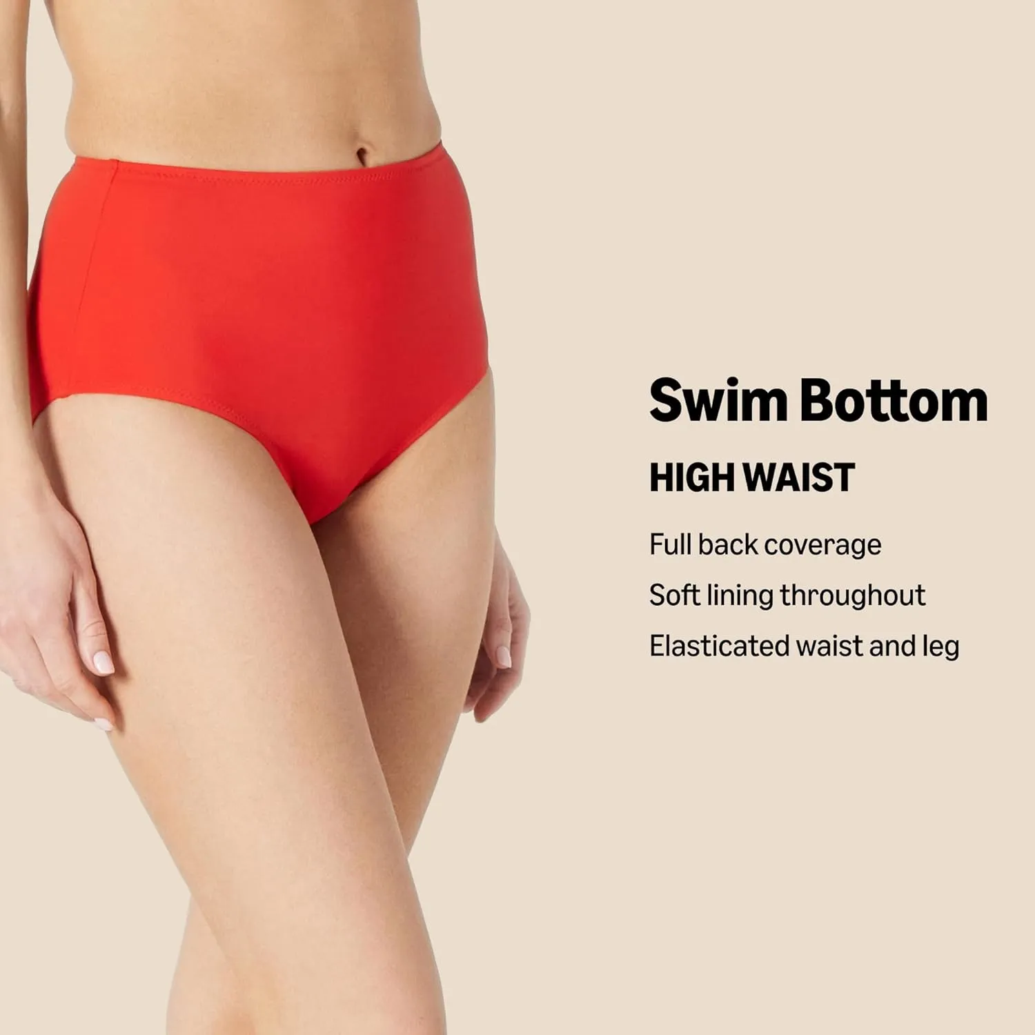 Amazon Essentials Women's High Waist Swim Bottom (Available in Plus Size)