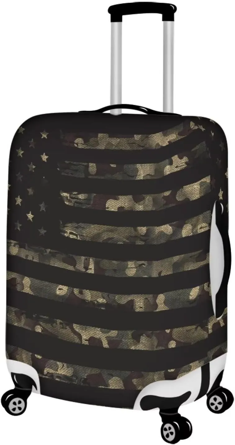 American Flag Luggage Cover Dust Cover Light Weight Baggage Gear Covers Waterproof Luggage Covers Fit Most 18-32 Inch Luggage XL Size