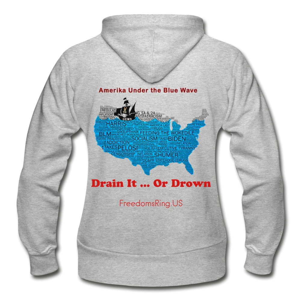 AMERIKA UNDER THE BLUE WAVE - Gildan Heavy Blend Women's Zip Hoodie