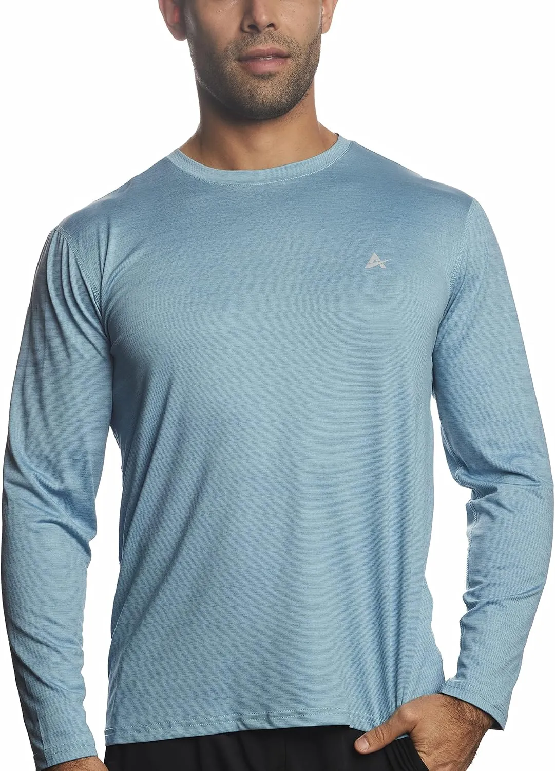 Arctic Cool Men's Crew Neck Instant Cooling Moisture Wicking Performance UPF 50  Long Sleeve Sun Protection Shirt