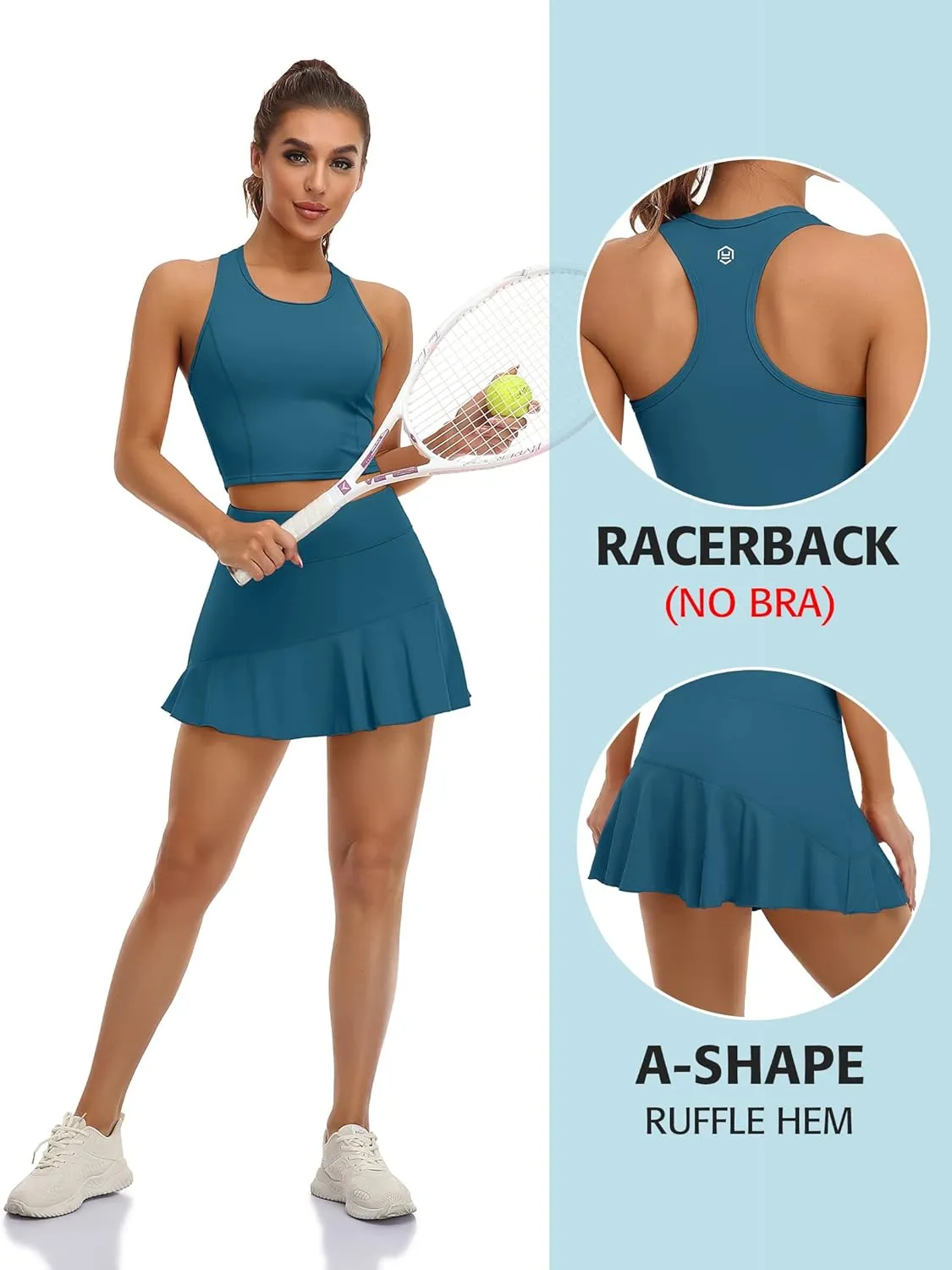 ATTRACO Tennis Dress for Women with Shorts and Pockets Racerback Golf Workout Outfits
