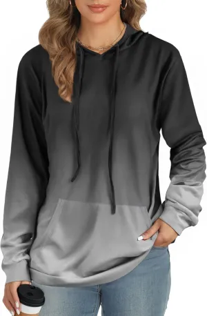 AURUZA Hoodies for Women with Pocket, Long Sleeve Sweatshirt Women Pullover, Causal Loose Fit Pullover Tunic Top Fall Clothes