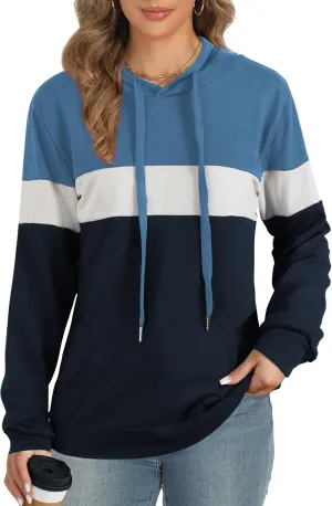 AURUZA Hoodies for Women with Pocket, Long Sleeve Sweatshirt Women Pullover, Causal Loose Fit Pullover Tunic Top Fall Clothes