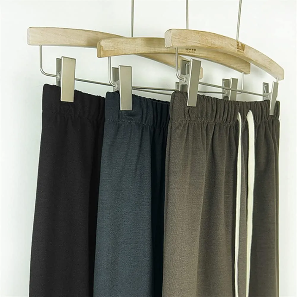 Autumn Winter Women Split Skirt Drawstring Elastic Waist Long Midi Skirts