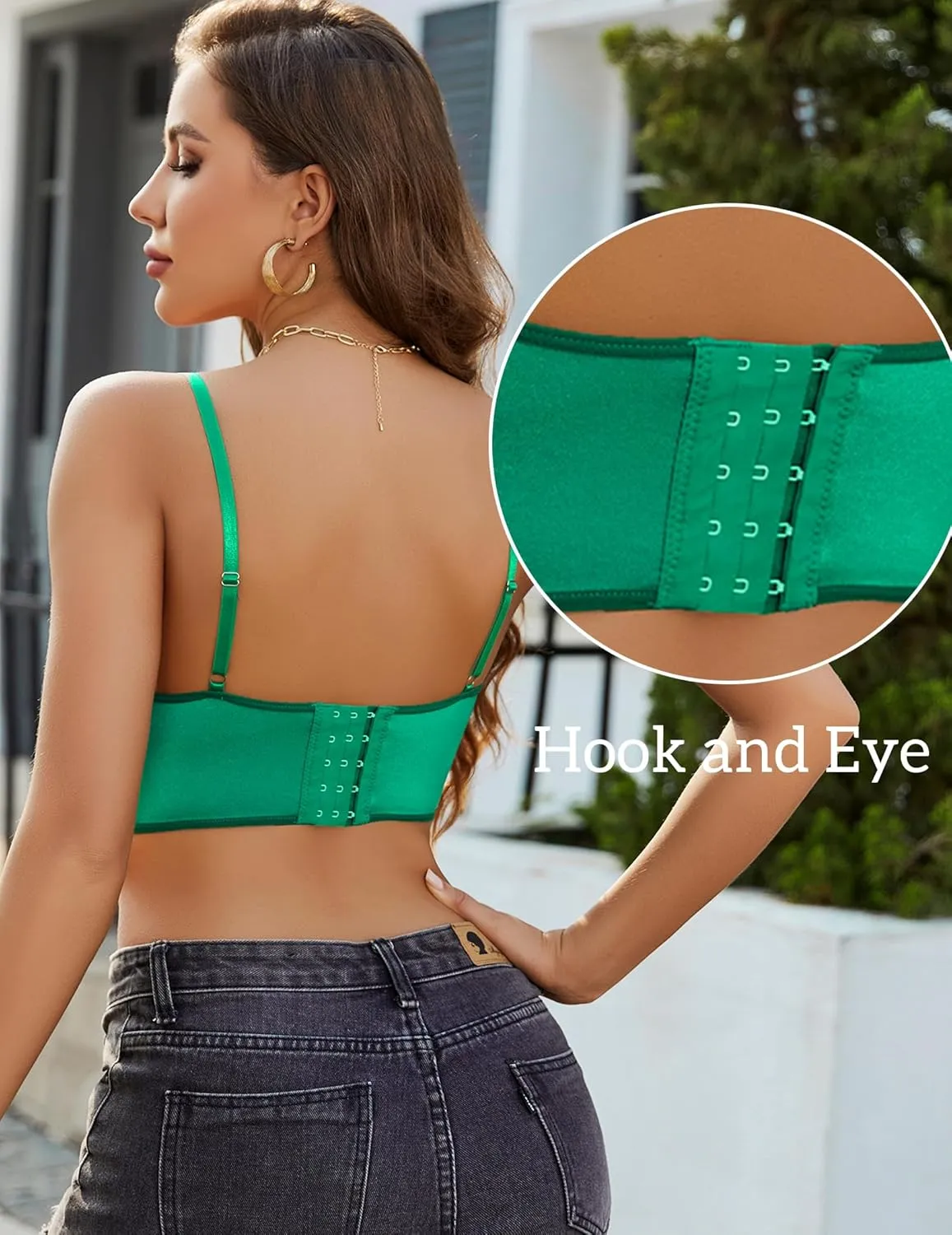Avidlove Lace Bralettes for Women Y2k Strap Bustier Cami Top V Neck Camisole Lingerie