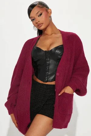 Be My Boyfriend Cardigan - Purple