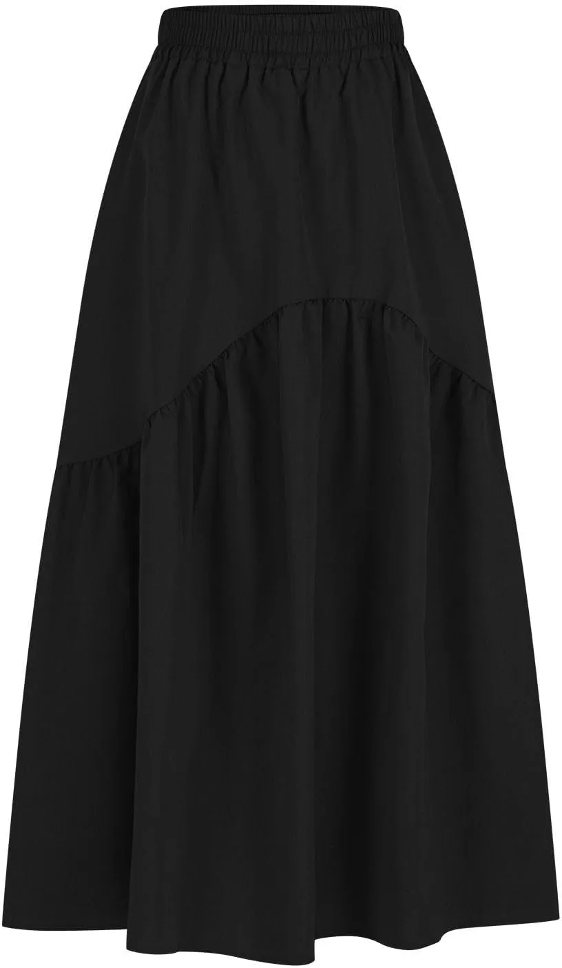 Boho Summer Maxi Skirts for Women, 2025 Trendy Casual Beach Skirt High Waist Bohemian Lightweight Flowy Skirts