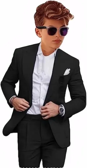 Boys Linen Suit for Summer Beach Wedding 2 PC Boys Formal Suits Peak Lapel Blazer Pants Vest Kids Wedding Suit