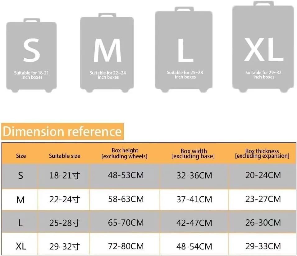 Butterfly Moon Luggage Cover Dust Cover Light Weight Baggage Gear Covers Waterproof Luggage Covers Fit Most 18-32 Inch Luggage XL Size