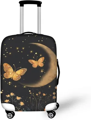 Butterfly Moon Luggage Cover Dust Cover Light Weight Baggage Gear Covers Waterproof Luggage Covers Fit Most 18-32 Inch Luggage XL Size