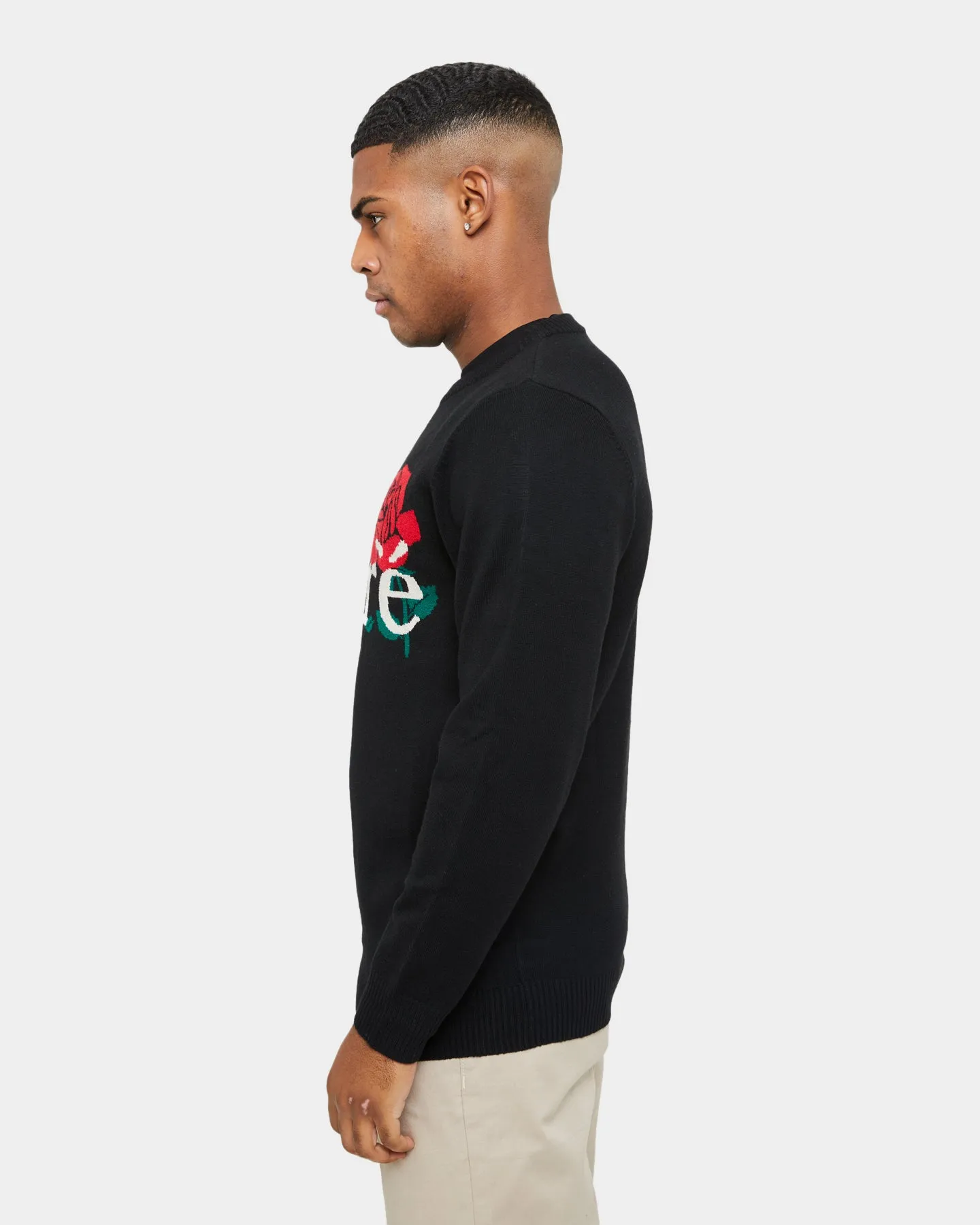 Carre Volle Rose Knit Sweater Black
