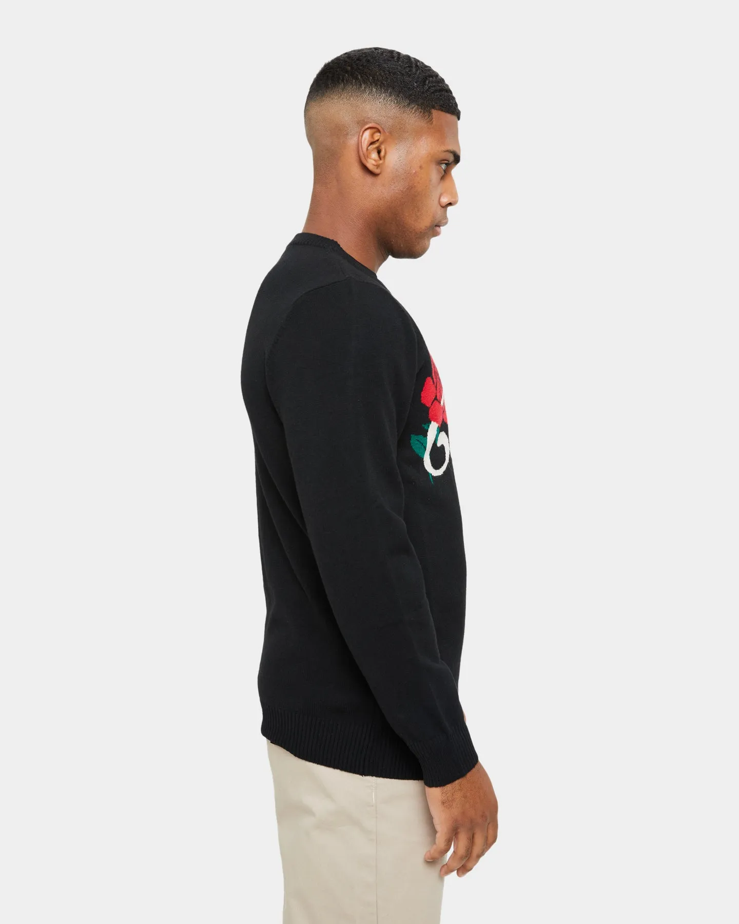 Carre Volle Rose Knit Sweater Black