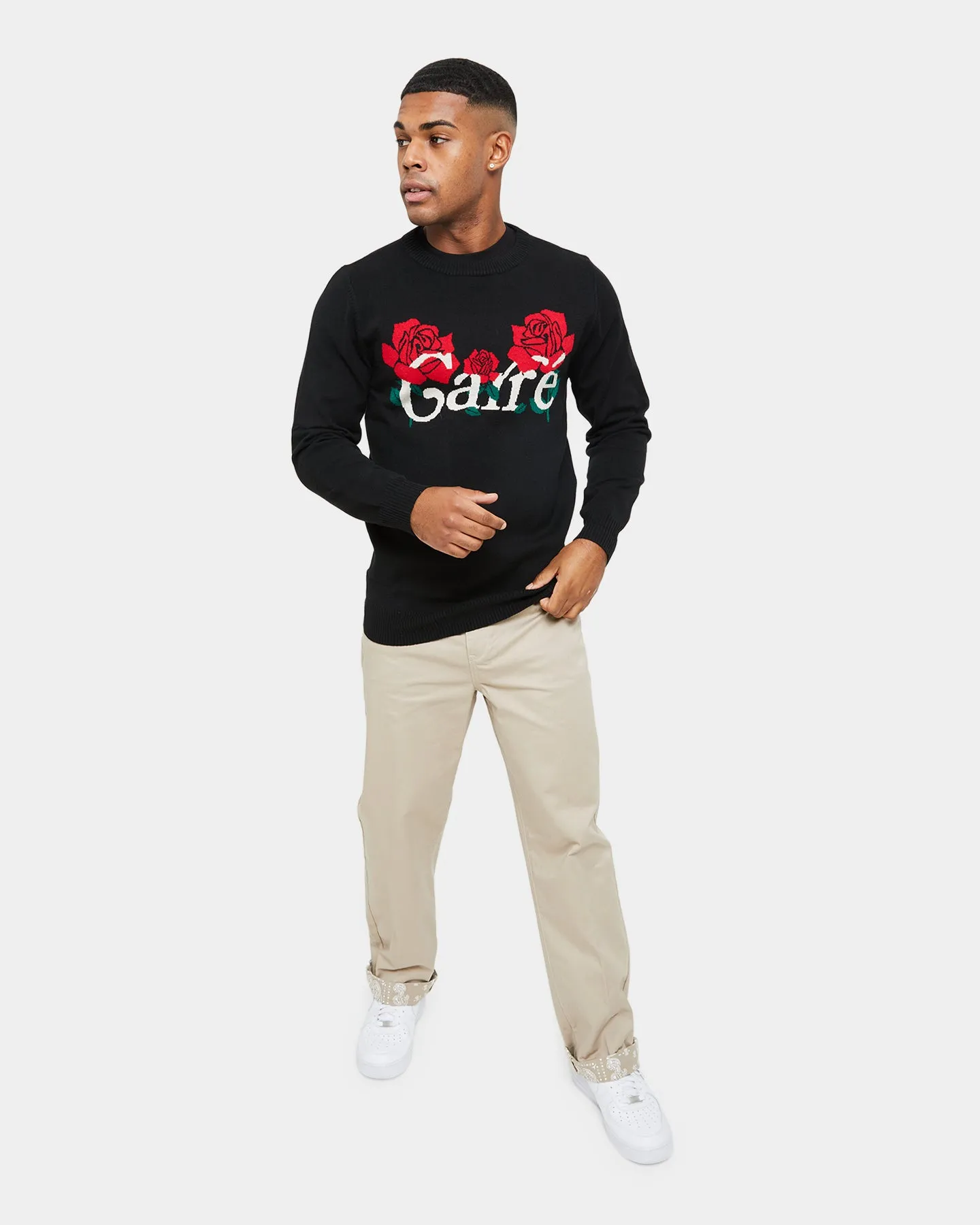Carre Volle Rose Knit Sweater Black
