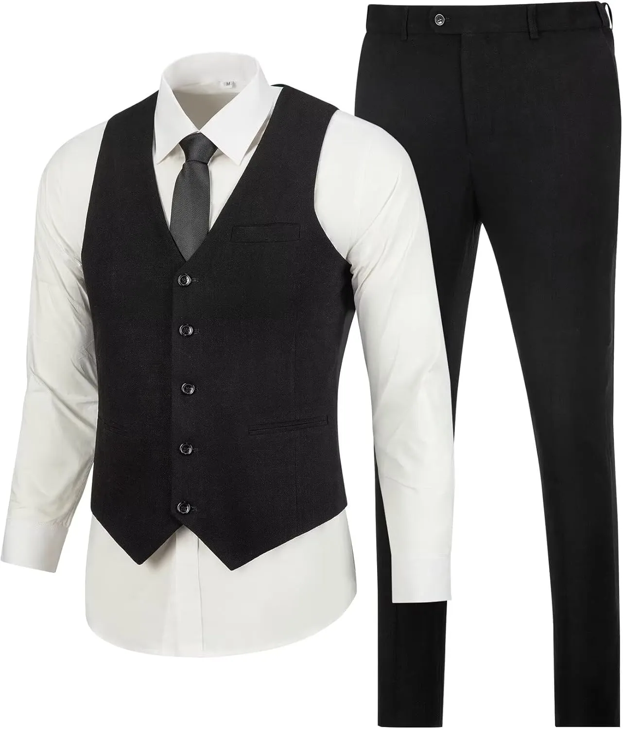 Casual Linen Beige Men's 2 Piece Suits Wedding Suits Slim Fit Groomsmen Tuxedos Prom Waistcoat Summer Linen Vest Pant