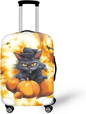 Cat Bat Halloween Luggage Cover Dust Cover Travel Luggage Covers Anti-Scratch Travel Must Haves Light Weight Halloween Decor XL Size