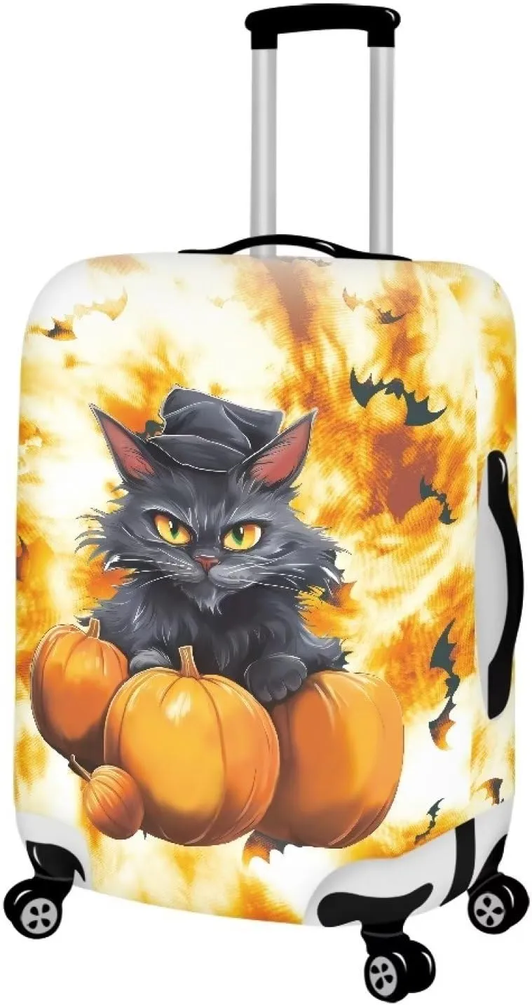 Cat Bat Halloween Luggage Cover Dust Cover Travel Luggage Covers Anti-Scratch Travel Must Haves Light Weight Halloween Decor XL Size