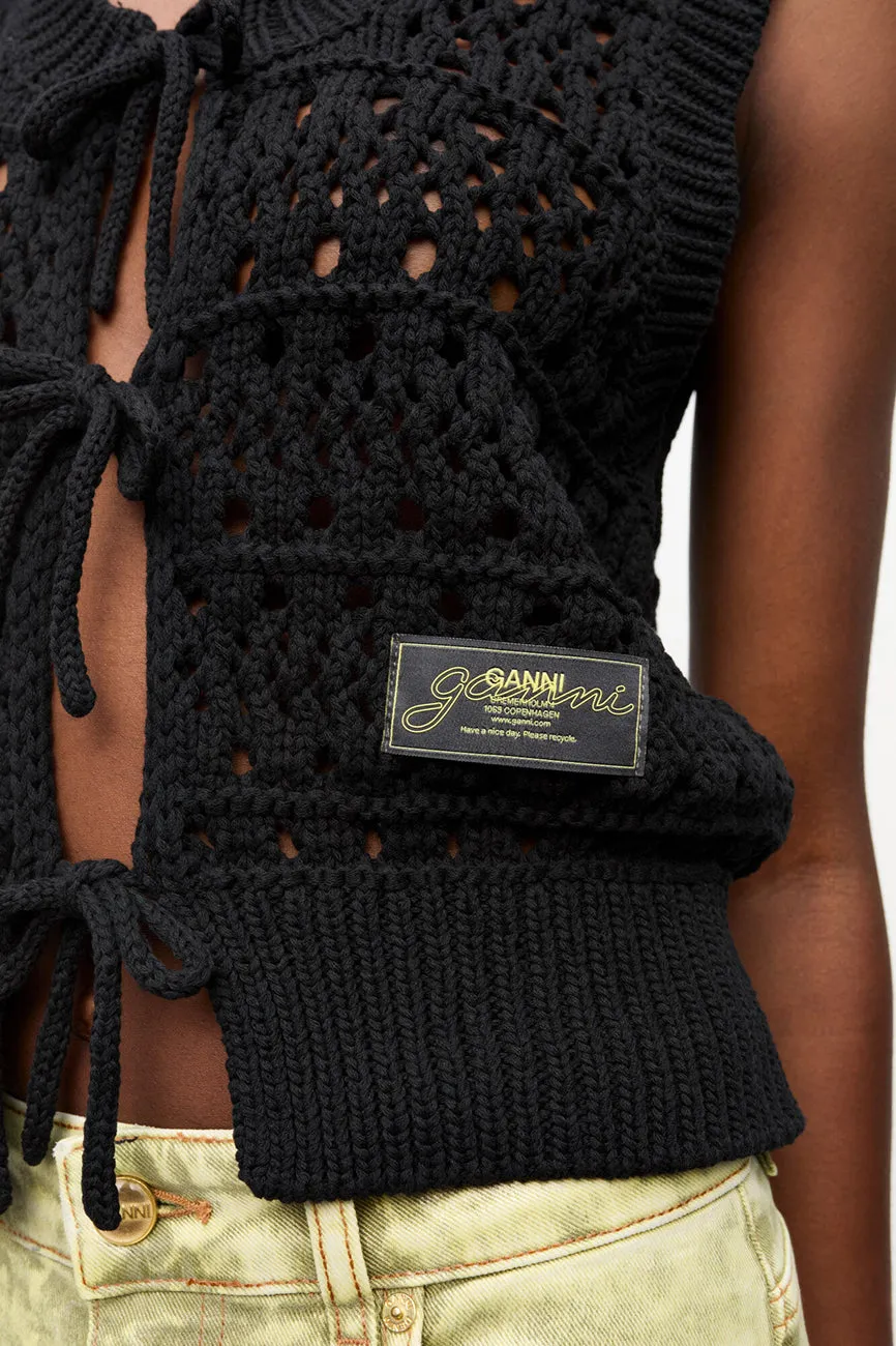 CROCHET TIE STRING VEST
