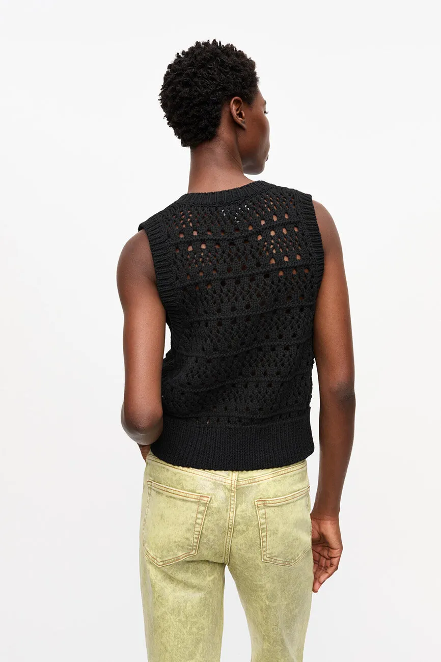 CROCHET TIE STRING VEST