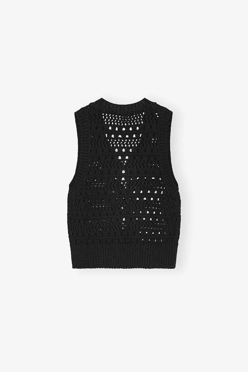 CROCHET TIE STRING VEST