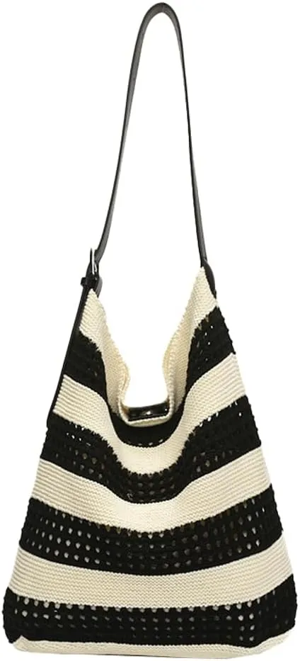 Crochet Tote Bag for Women large Shoulder Shopping Bag Beach Mesh Knitted Hollow Hobo Handbag Cute Sling Purse 2025