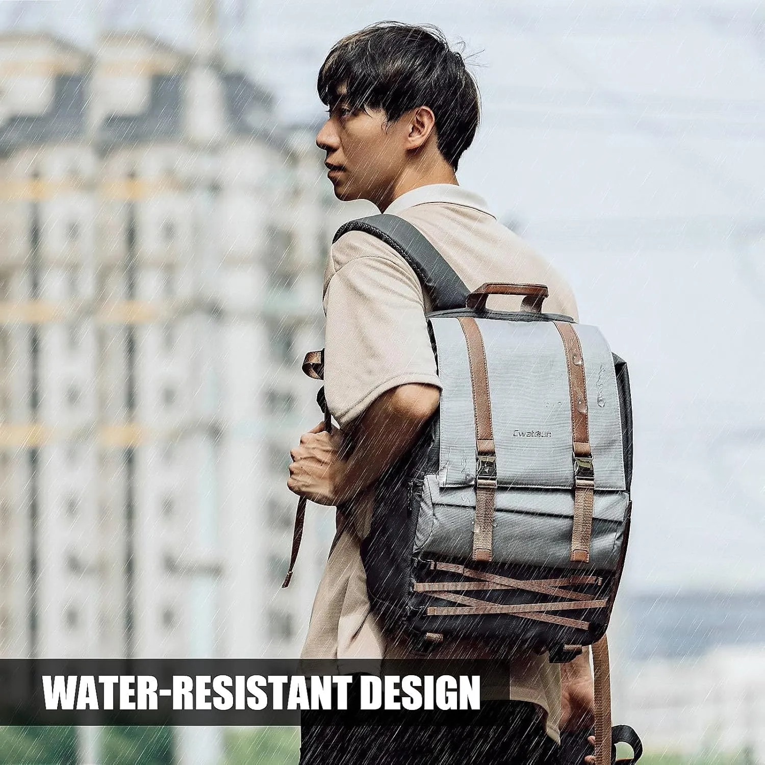 Cwatcun Outdoor Camera Backpack Waterproof Anti-Theft Camera Bag, Photography Travel Camera Case with Tripod Holder, 17.3" Laptop Compartment for Canon Nikon Sony SLR DSLR Camera, Lens and Accessories
