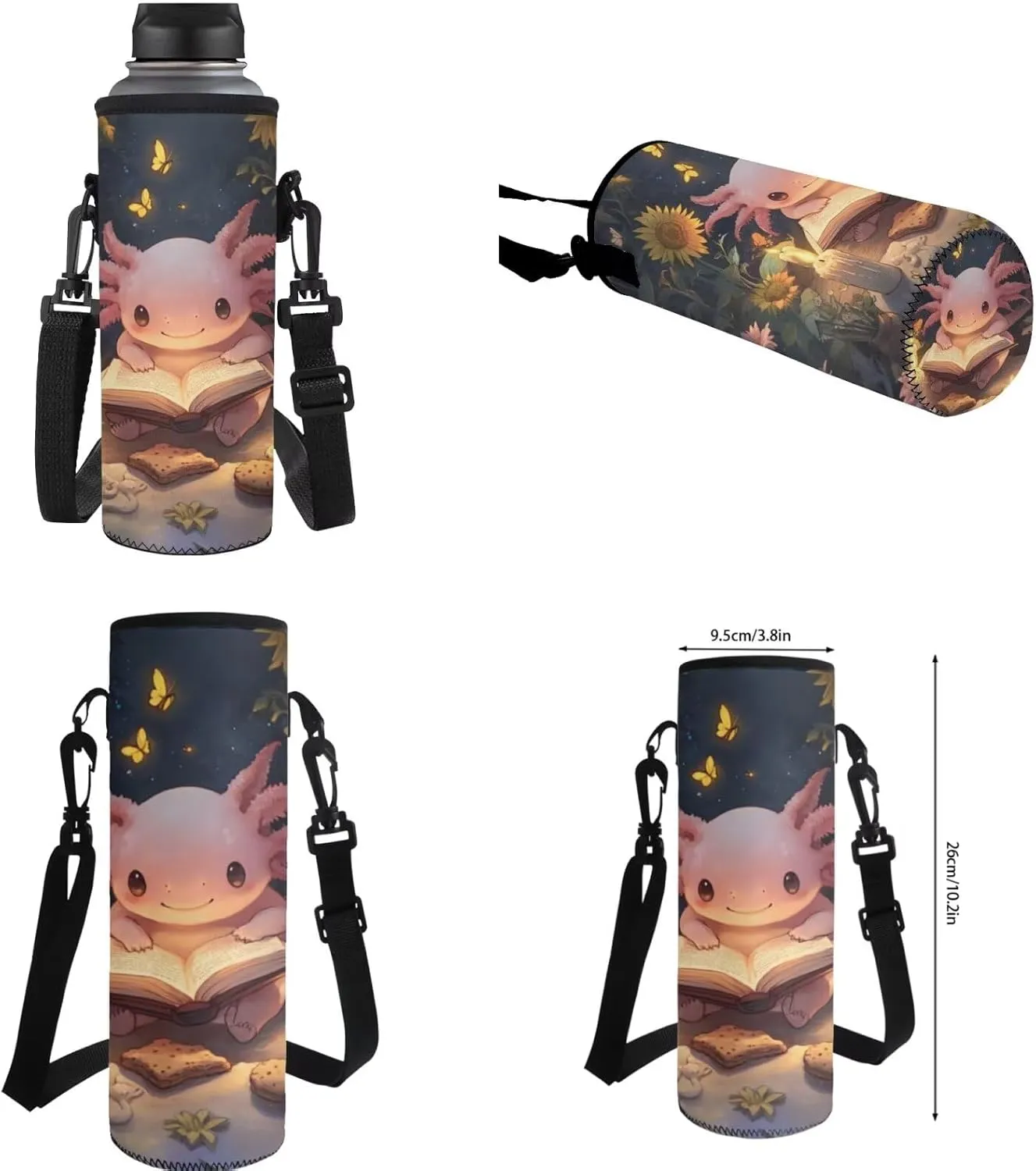Doojoayie Axolotl Backpack and Lunch Box Set Boys School Bag 9-10 Years Cool Backpack for Girls Fashion School Supplies Light Weight & Skin-Friendly Fabric Bookbag