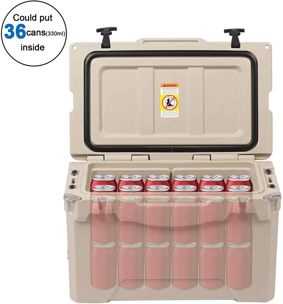 E-Macht 35Quart Rotomolded Insulated Coolers, 5 Days Retention, Heavy Duty Ice Chest for BBQ, Fishing, Drink, Beverage, Camping and Picnic