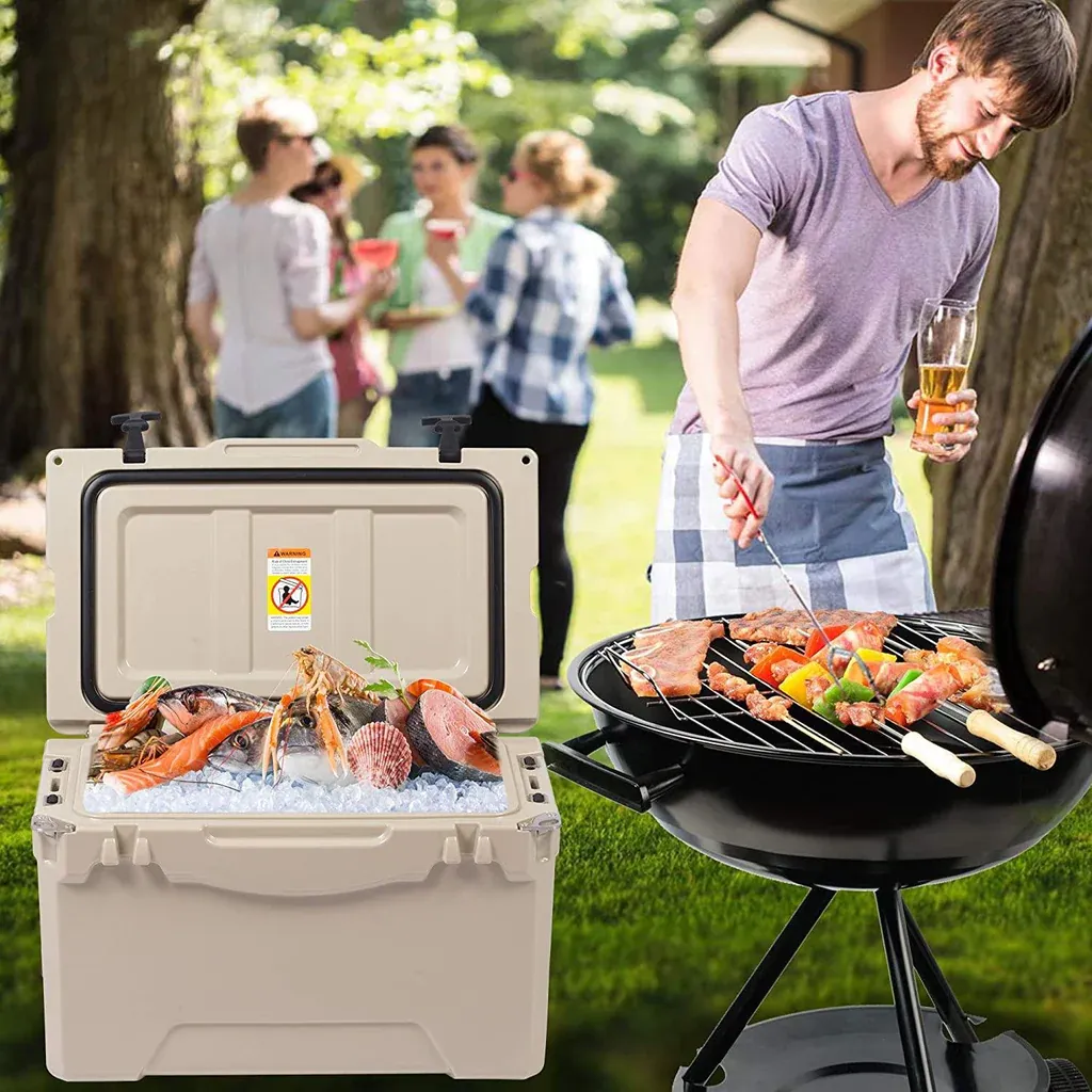 E-Macht 35Quart Rotomolded Insulated Coolers, 5 Days Retention, Heavy Duty Ice Chest for BBQ, Fishing, Drink, Beverage, Camping and Picnic