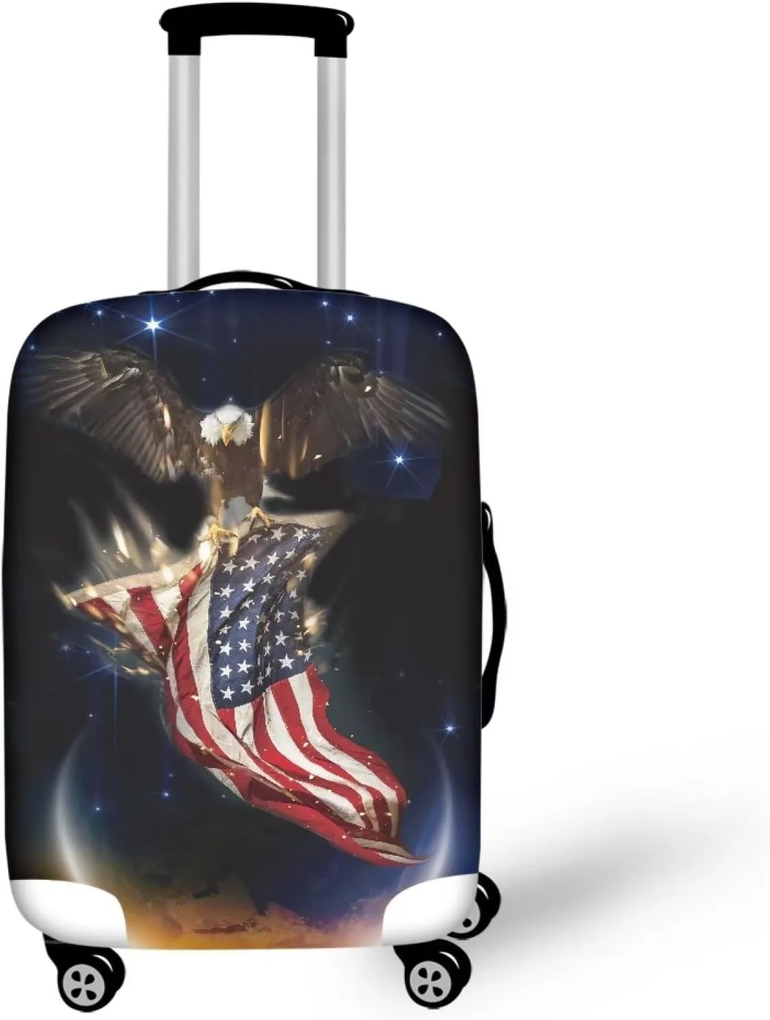 Eagle American Flag Luggage Cover Dustproof Carry on Luggage Accessories Easy Assemble Light Weight Luggage Covers Fit Most 18-32 Inch Luggage XL Size