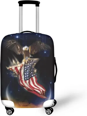 Eagle American Flag Luggage Cover Dustproof Carry on Luggage Accessories Easy Assemble Light Weight Luggage Covers Fit Most 18-32 Inch Luggage XL Size