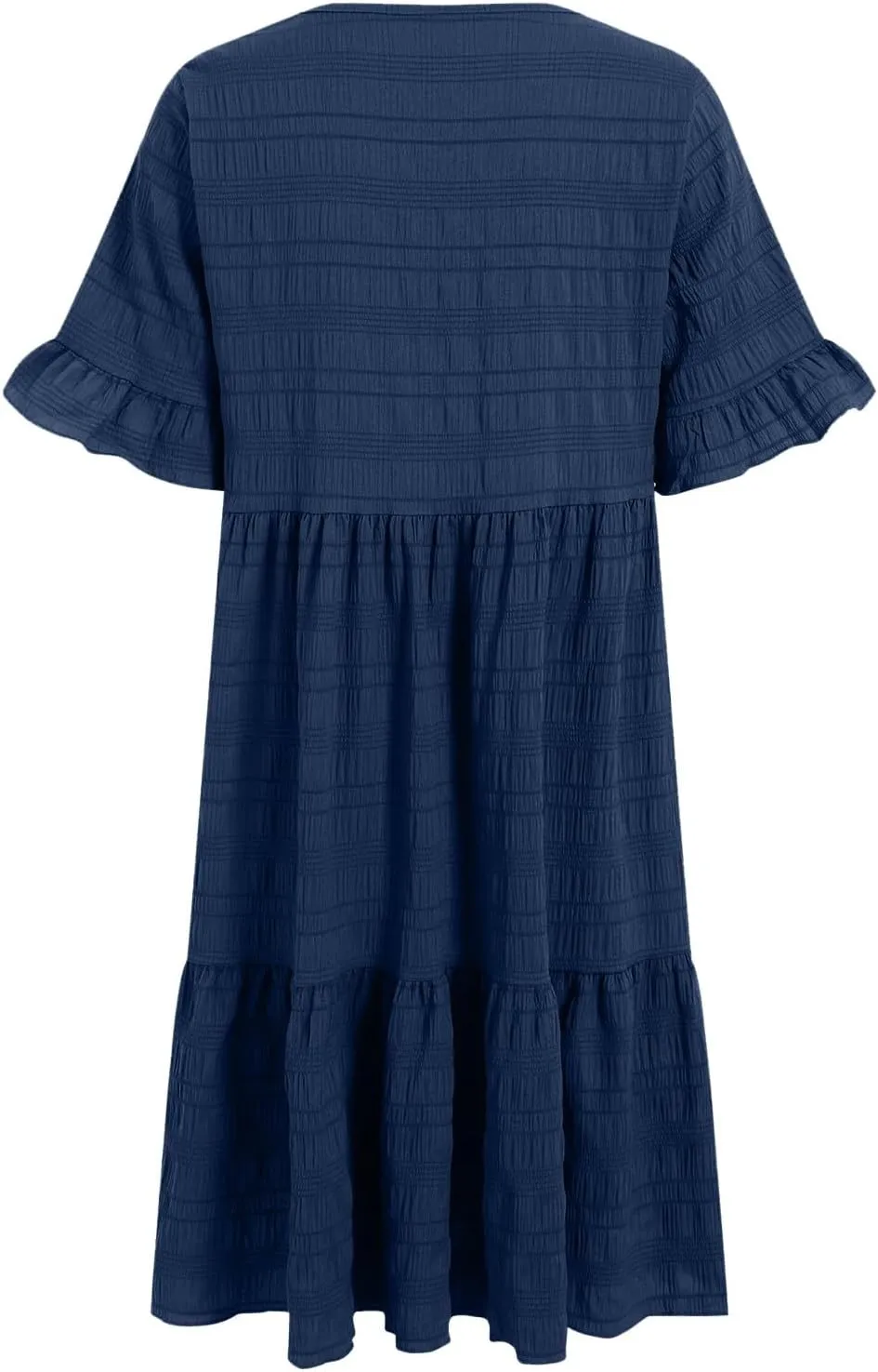 Eduavar Summer Dresses for Women 2025 Sun Dresses for Women 2025 Vacation Casual Short Sleeve Square Neck Ruffle Mini Dress