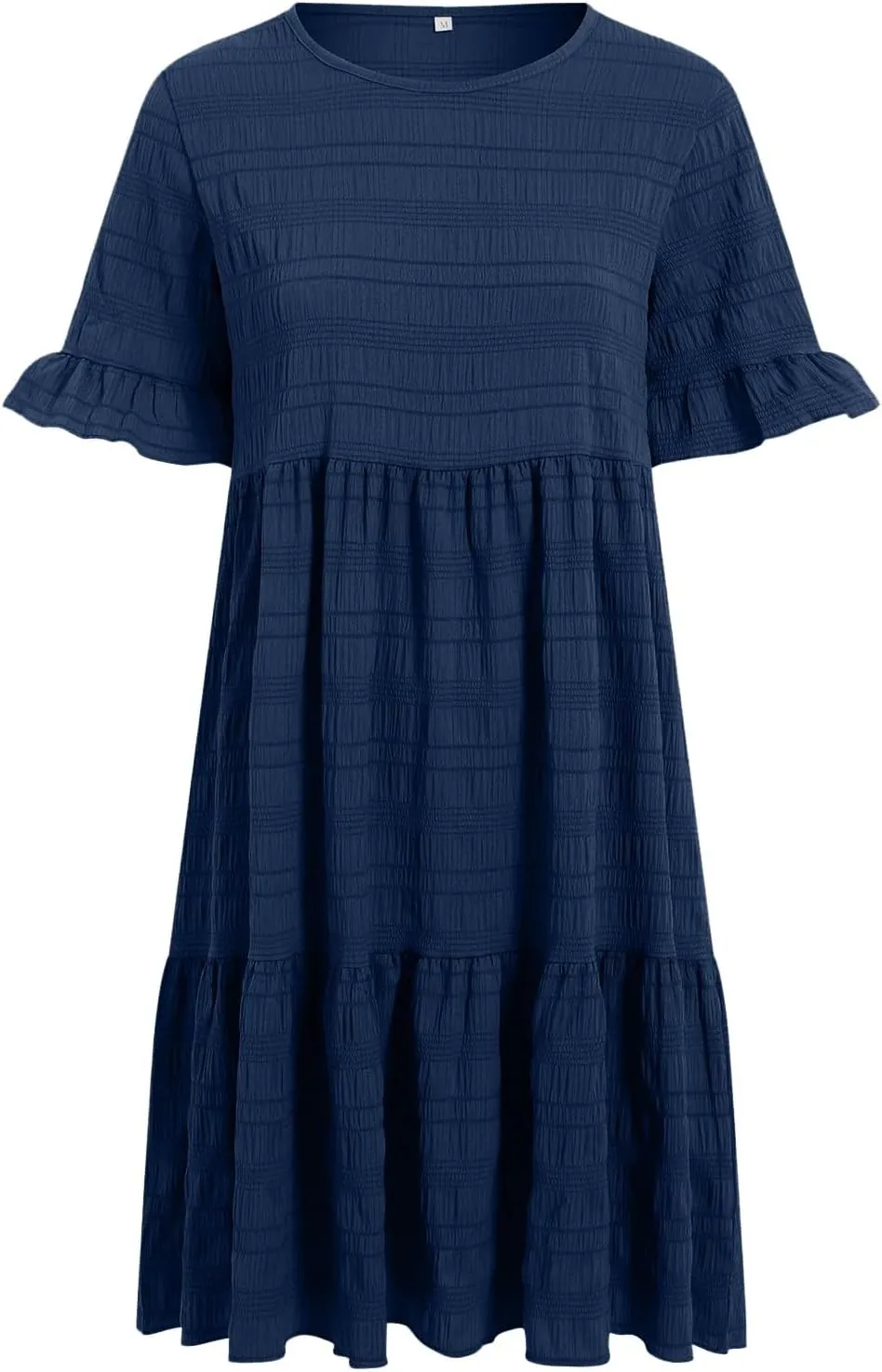 Eduavar Summer Dresses for Women 2025 Sun Dresses for Women 2025 Vacation Casual Short Sleeve Square Neck Ruffle Mini Dress