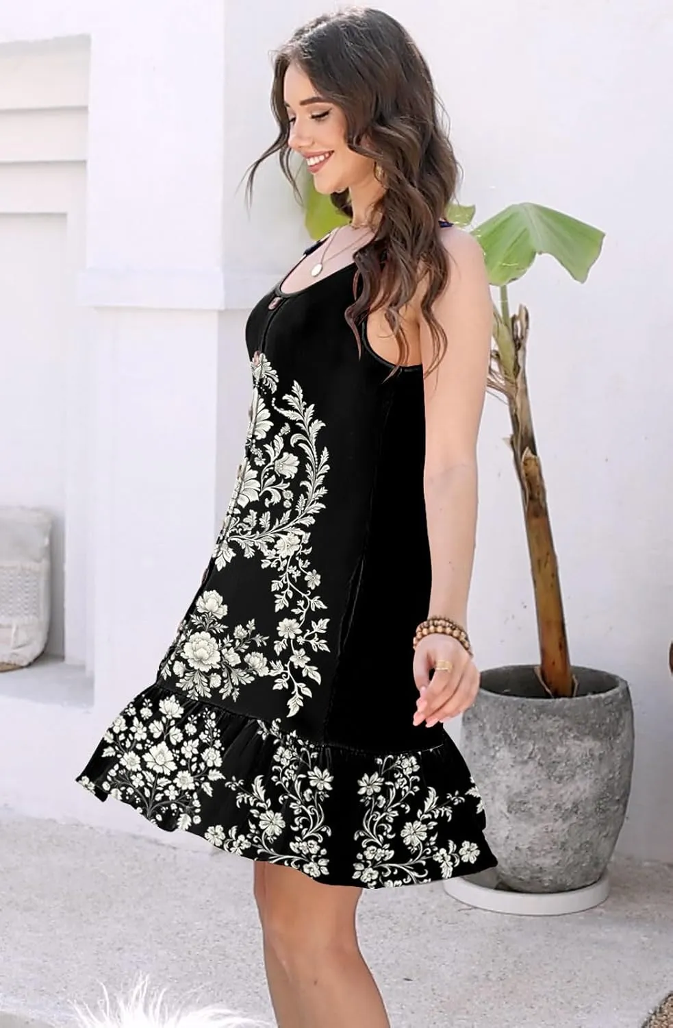 ETCYY Sundresses for Women 2025 Vacation Summer Dresses Beach Swim Suit Cover Ups Sleeveless Button Down Spring Sun Dress