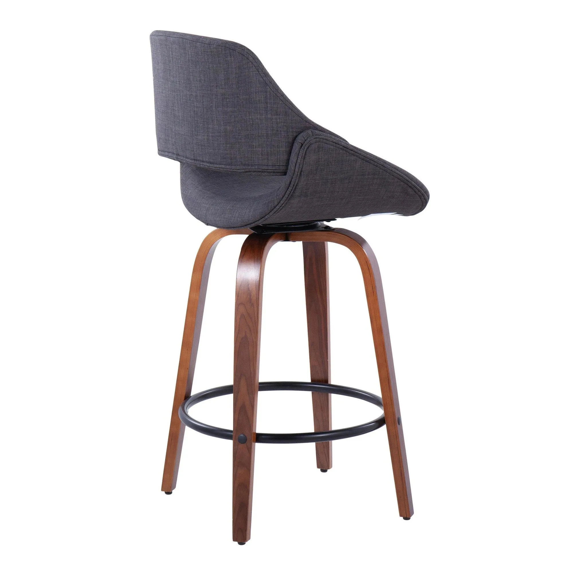 Fabrico 26" Fixed-Height Counter Stool - Set of 2 Gray Black By LumiSource