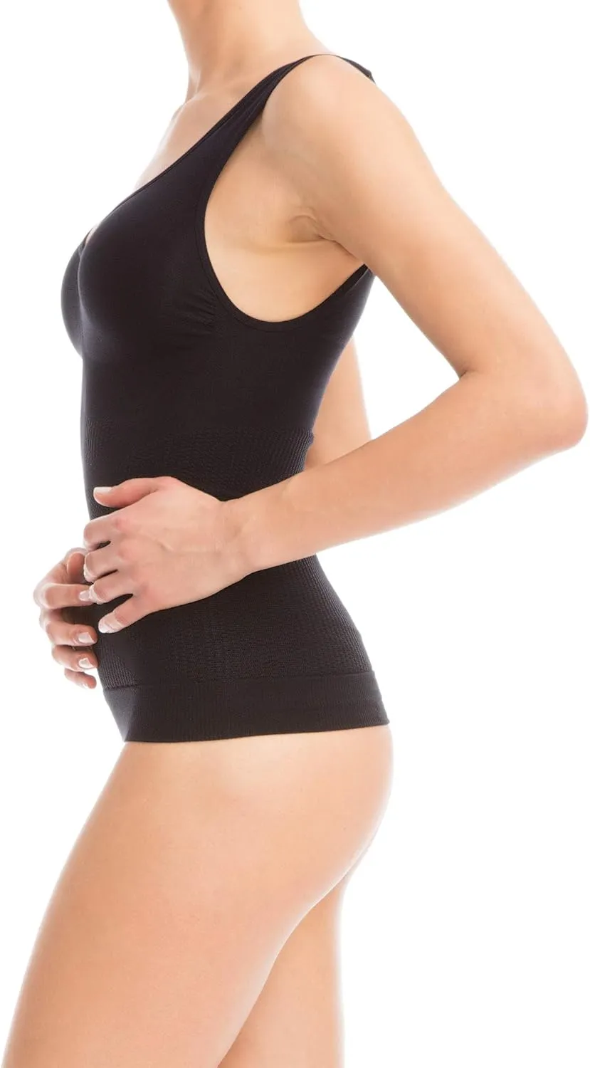 Farmacell Womens Camisole Tank Tops Made in Italy - Tummy Control Shapewear Push-Up - Anti-Cellulite Compression Vest - 342