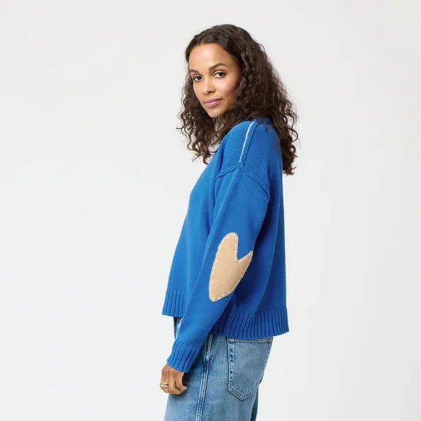 Frenchy Cotton Sweater (Mid Blue)