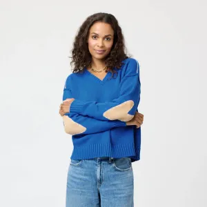Frenchy Cotton Sweater (Mid Blue)