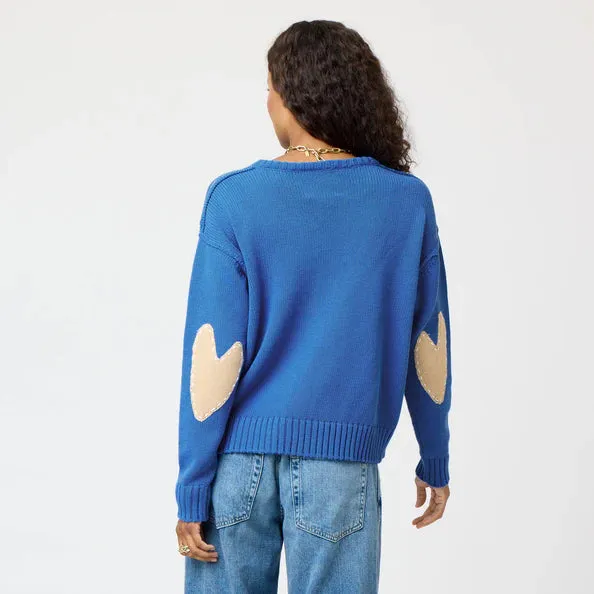 Frenchy Cotton Sweater (Mid Blue)