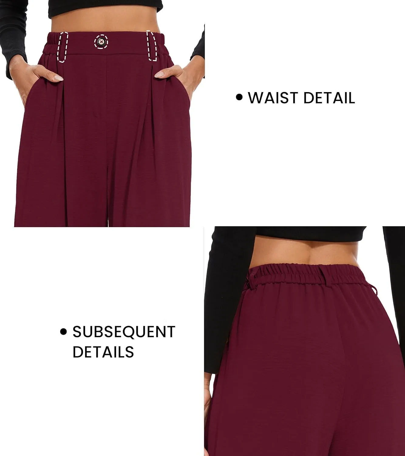 FUNYYZO 2025 Women Palazzo Pants High Waist Casual Wide Leg Long Lounge Pull On Trousers with Pocket