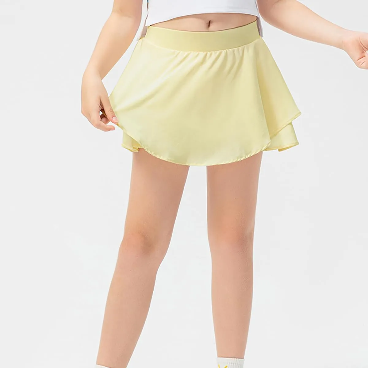 Girls Athletic Skorts High Waist Tennis Skirt with Pocket Lightweight Workout Skort for Athletic Golf Running Cheer