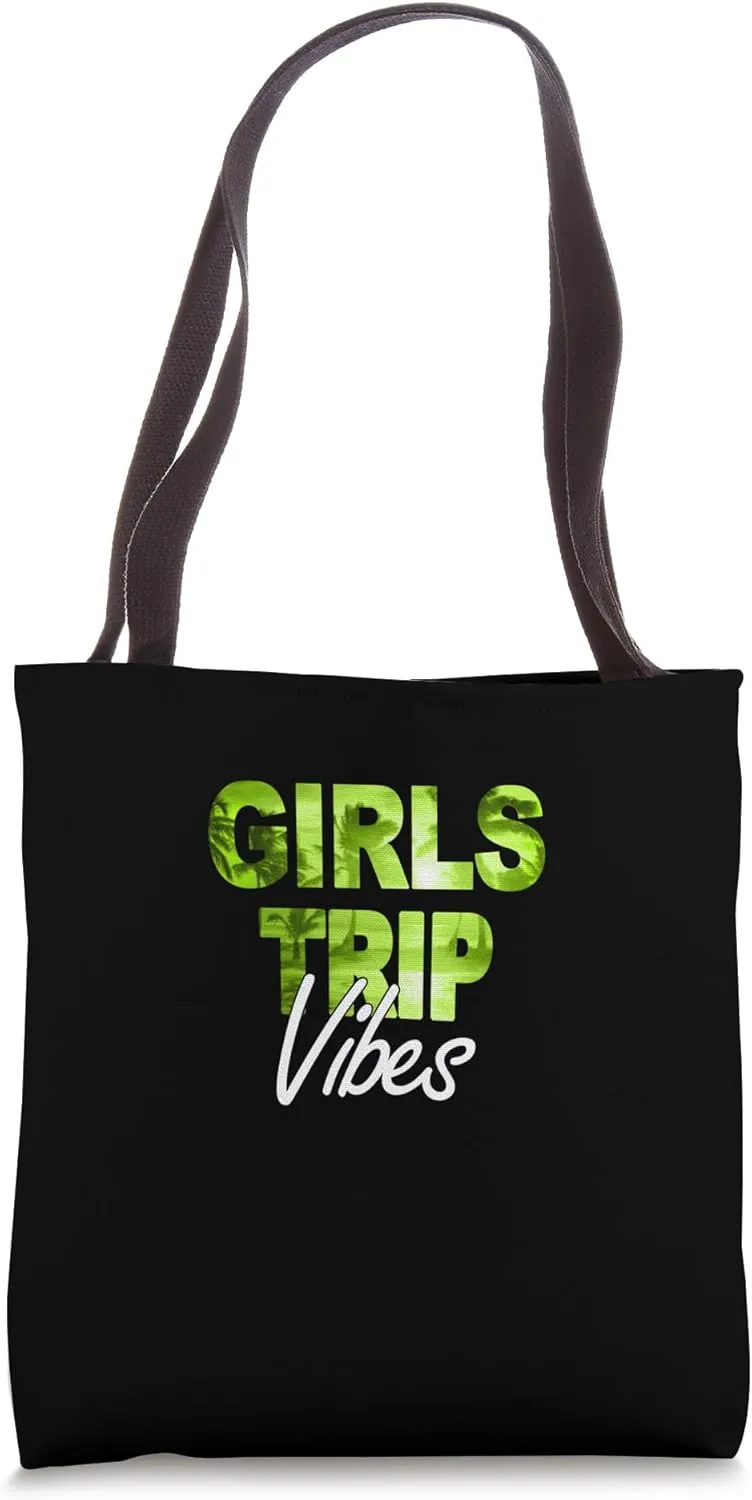 Girls Trip Green Matching Vacation VIBES Tote Bag