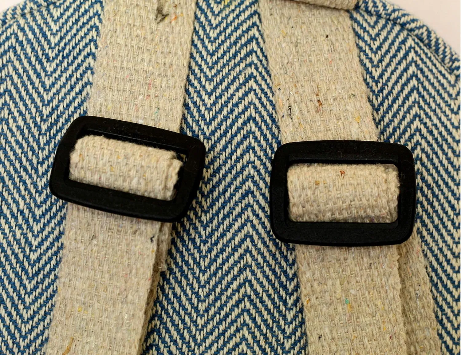 Handmade Hemp Mini Backpack For Girls Light Weight Washable Small Bag for everyday lives (BLUE)