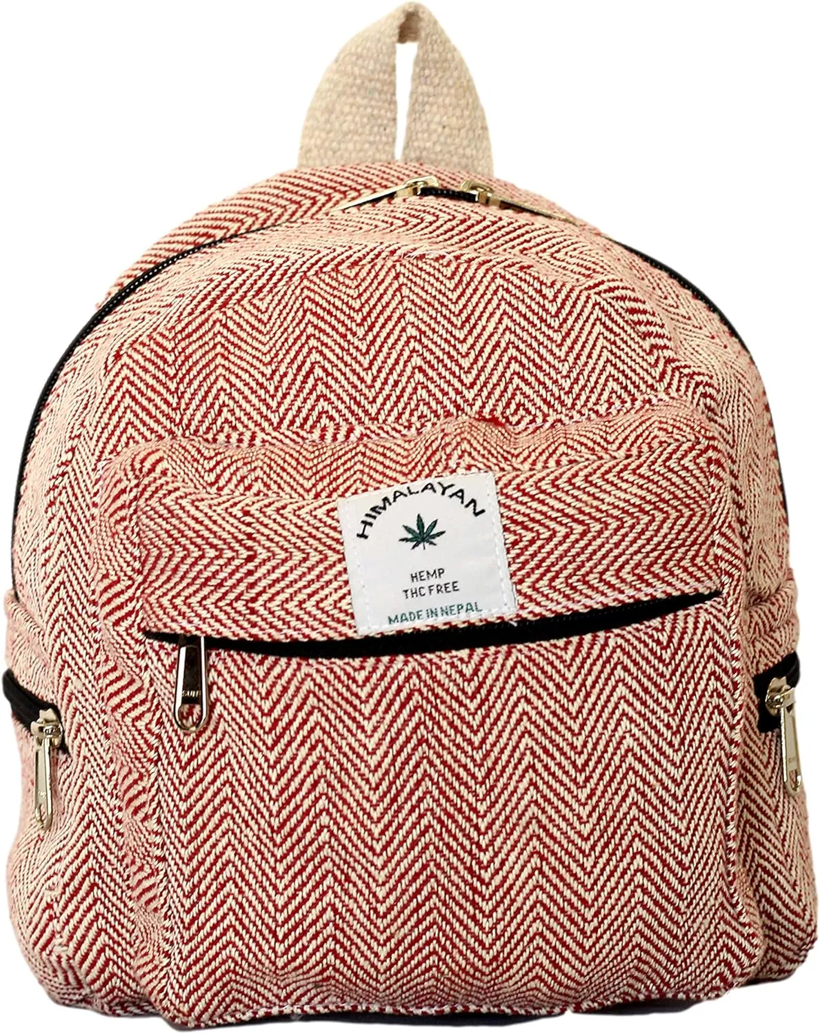 Handmade Hemp Mini Backpack For Women Light Weight Washable Small Bag for everyday lives (MAROON)